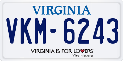 VA license plate VKM6243