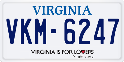 VA license plate VKM6247