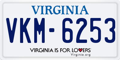 VA license plate VKM6253