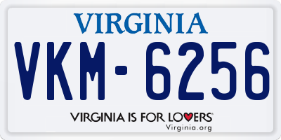 VA license plate VKM6256