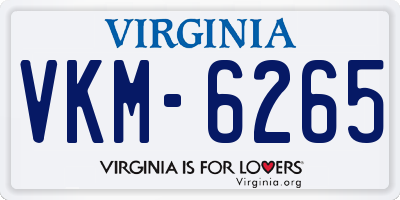 VA license plate VKM6265