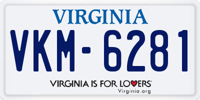 VA license plate VKM6281