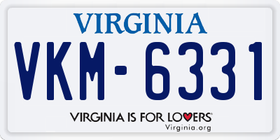 VA license plate VKM6331