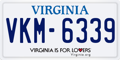 VA license plate VKM6339