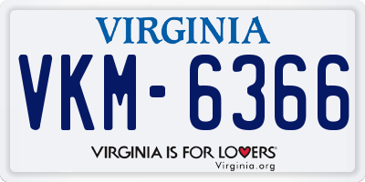 VA license plate VKM6366
