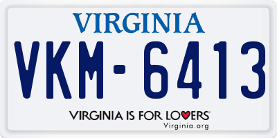 VA license plate VKM6413