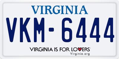 VA license plate VKM6444