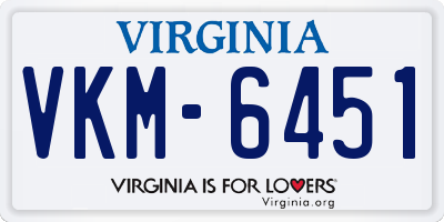 VA license plate VKM6451