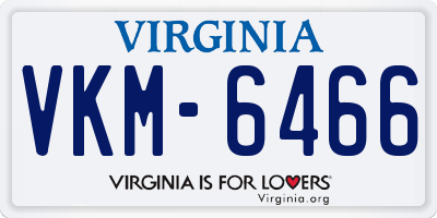 VA license plate VKM6466