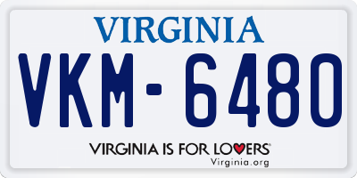 VA license plate VKM6480