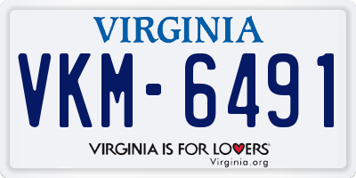 VA license plate VKM6491