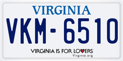 VA license plate VKM6510