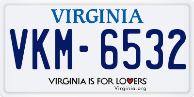 VA license plate VKM6532