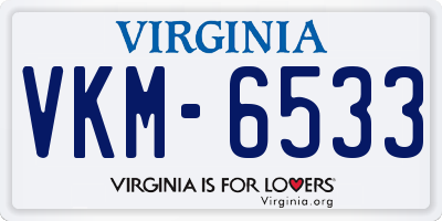VA license plate VKM6533