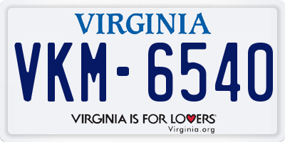 VA license plate VKM6540