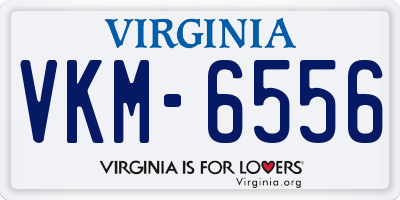 VA license plate VKM6556