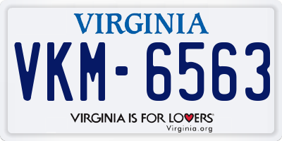 VA license plate VKM6563