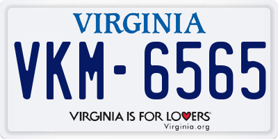 VA license plate VKM6565
