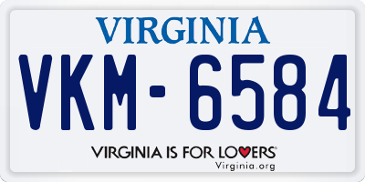 VA license plate VKM6584
