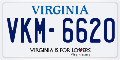 VA license plate VKM6620