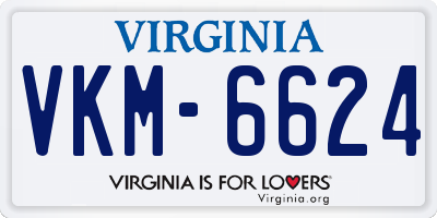 VA license plate VKM6624