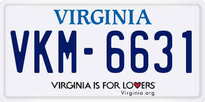 VA license plate VKM6631