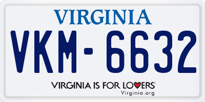 VA license plate VKM6632