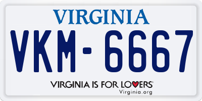 VA license plate VKM6667