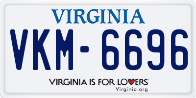 VA license plate VKM6696