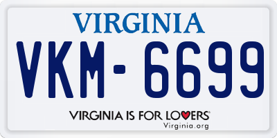 VA license plate VKM6699