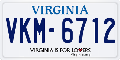 VA license plate VKM6712