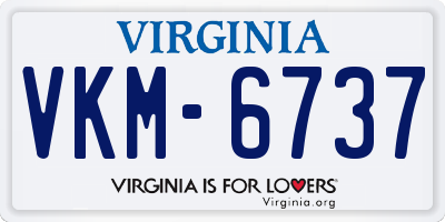 VA license plate VKM6737
