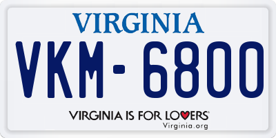 VA license plate VKM6800