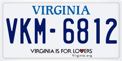VA license plate VKM6812