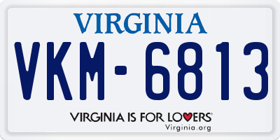 VA license plate VKM6813