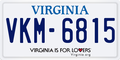 VA license plate VKM6815