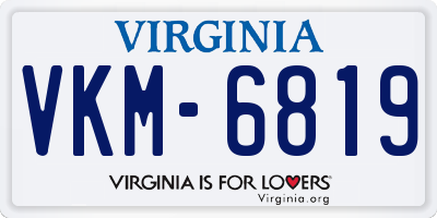 VA license plate VKM6819