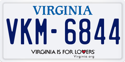 VA license plate VKM6844