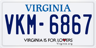 VA license plate VKM6867