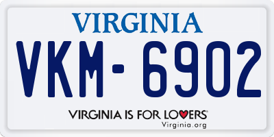 VA license plate VKM6902