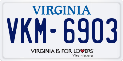 VA license plate VKM6903