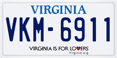 VA license plate VKM6911