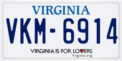 VA license plate VKM6914