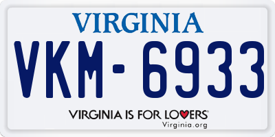 VA license plate VKM6933