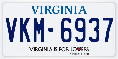VA license plate VKM6937