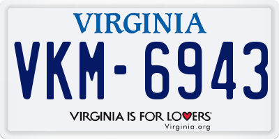 VA license plate VKM6943