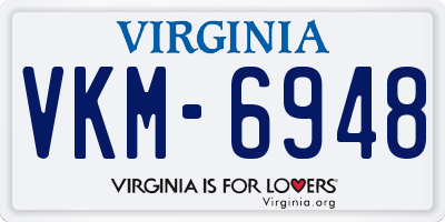 VA license plate VKM6948