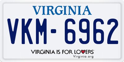 VA license plate VKM6962