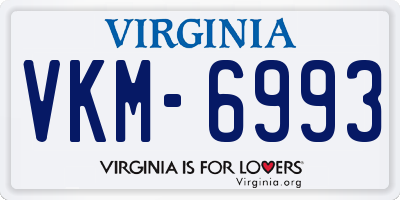 VA license plate VKM6993