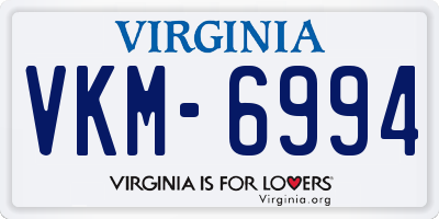 VA license plate VKM6994